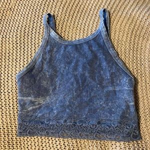 Ribbed & lace bra top